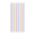 Pastel Boho Stripe Beach Blanket – Turkish Fringe Beach Blanket for Summer & Travel