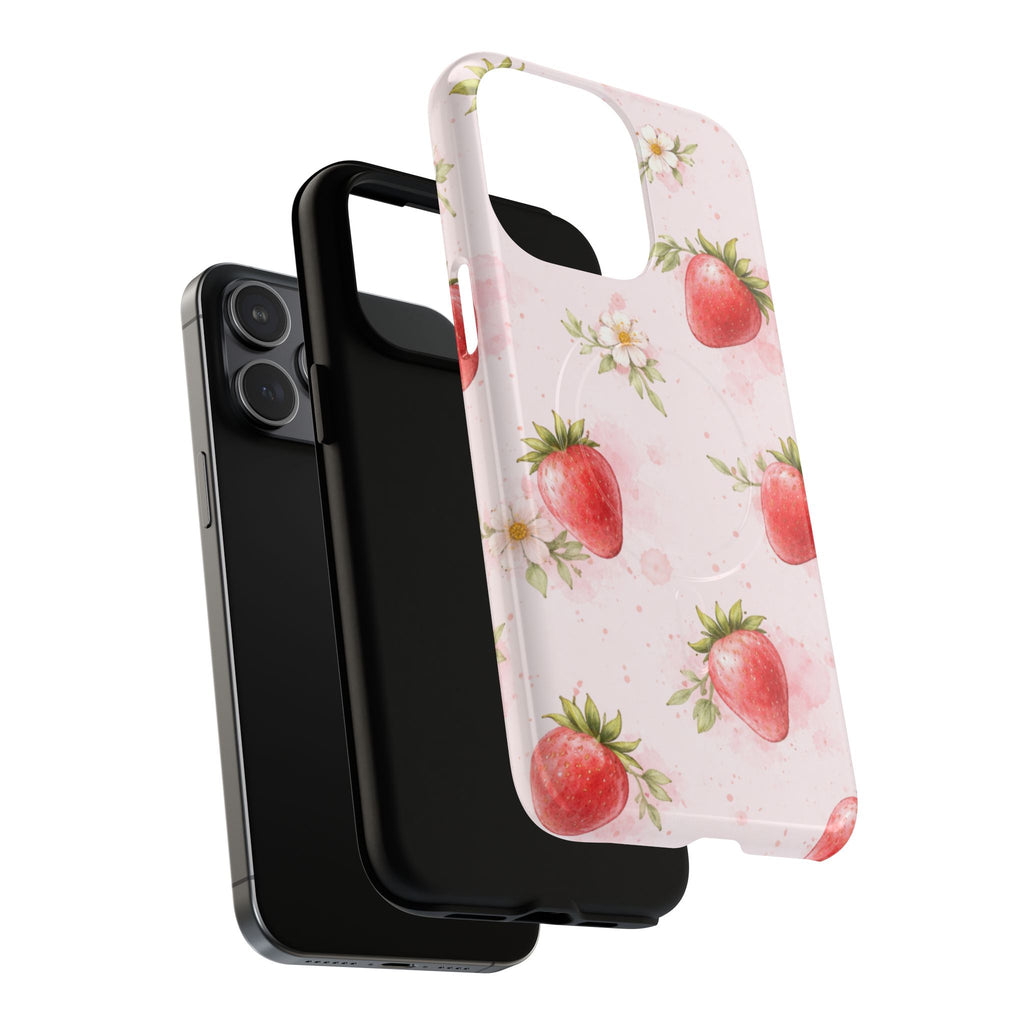 Strawberry Blossom iPhone Case – MagSafe Compatible