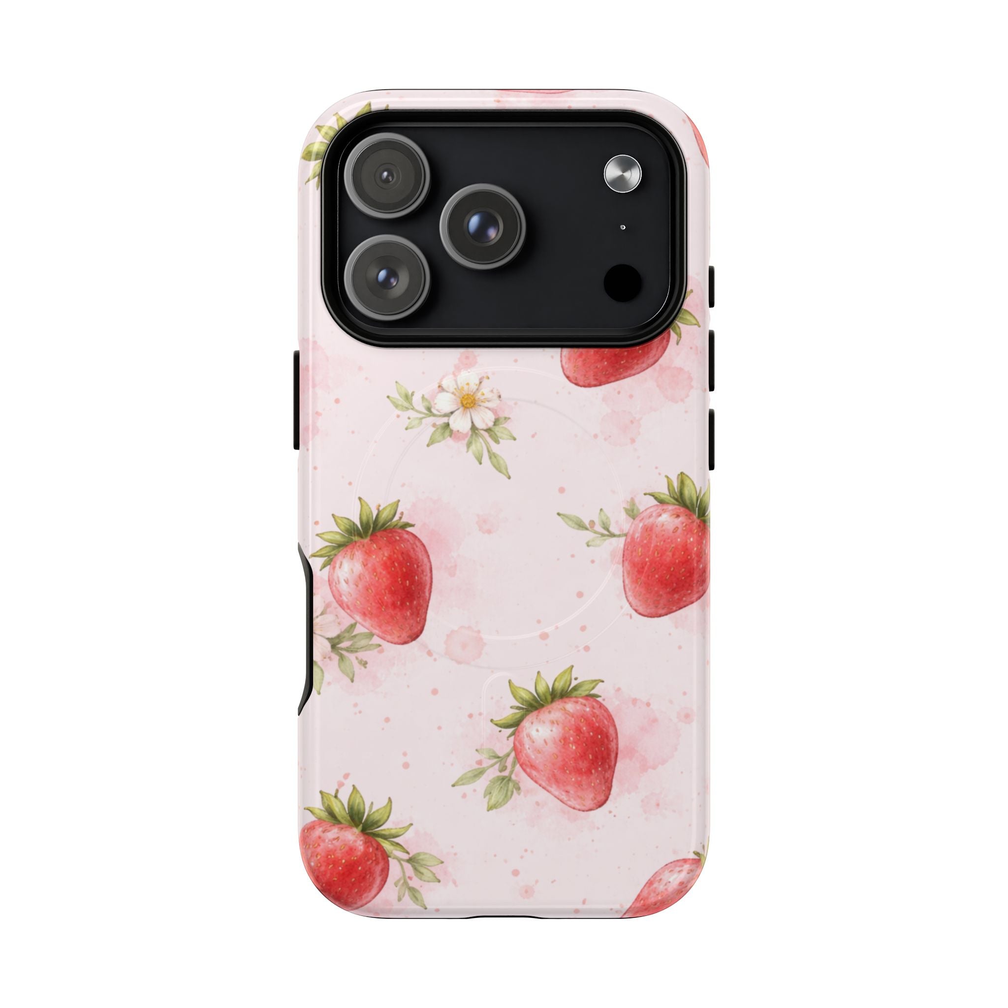 Strawberry Blossom iPhone Case – MagSafe Compatible