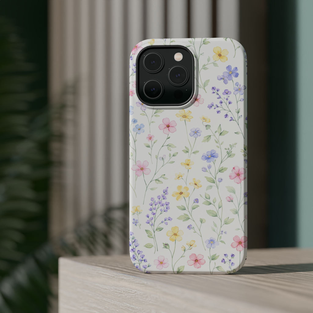 Pastel Wildflower Pattern iPhone Case | Magnetic Impact-Resistant Case