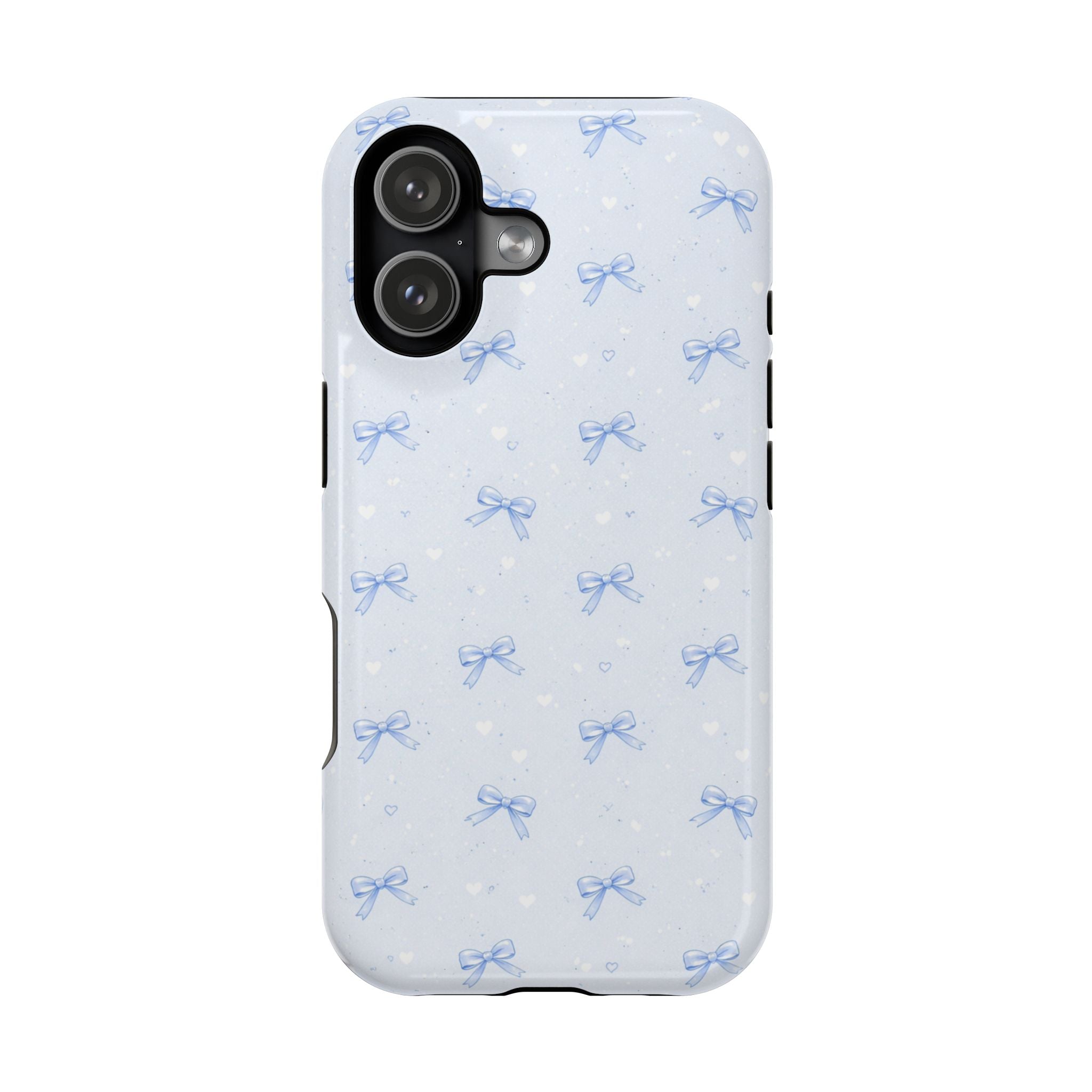 Blue Bow Pattern iPhone Case | Magnetic Impact-Resistant Case