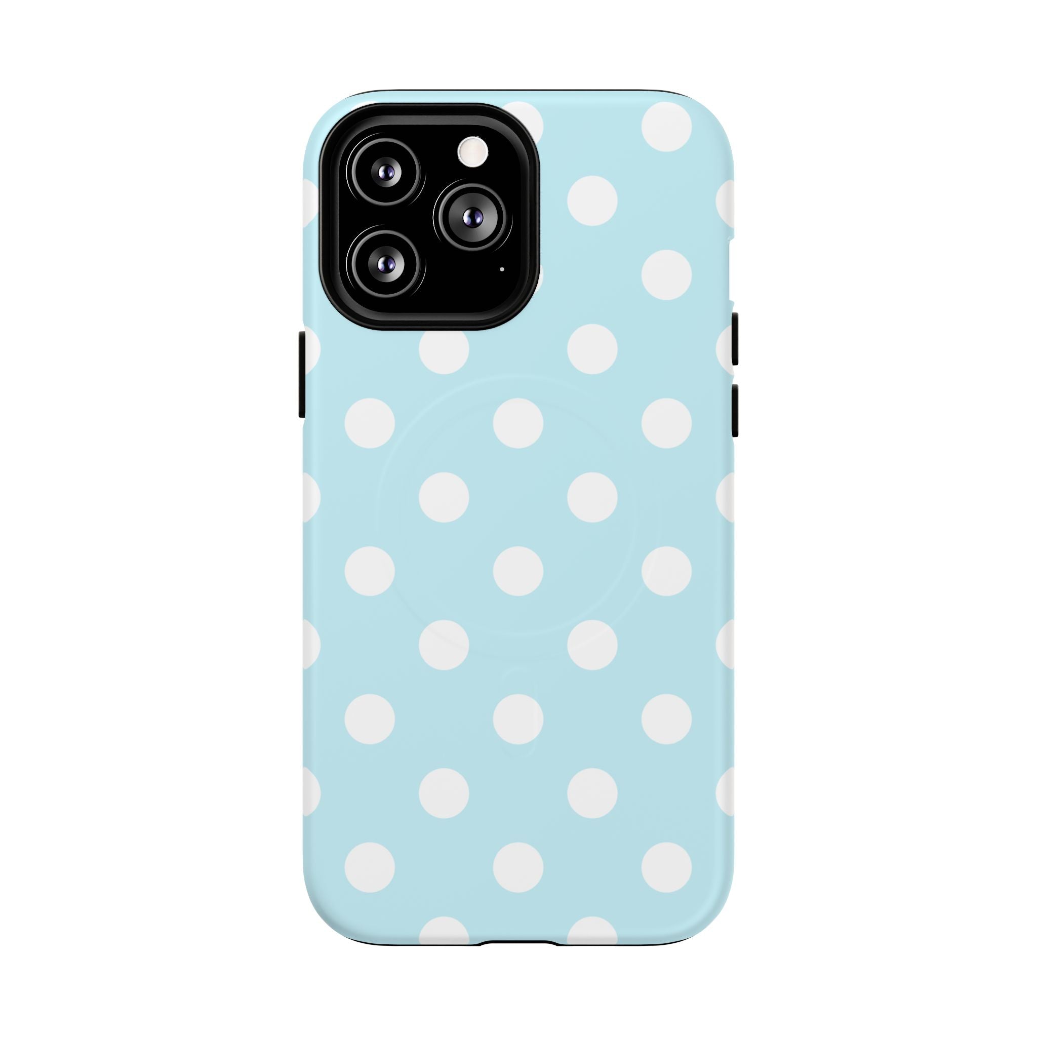 Blue Polka Dot iPhone Case – MagSafe Compatible