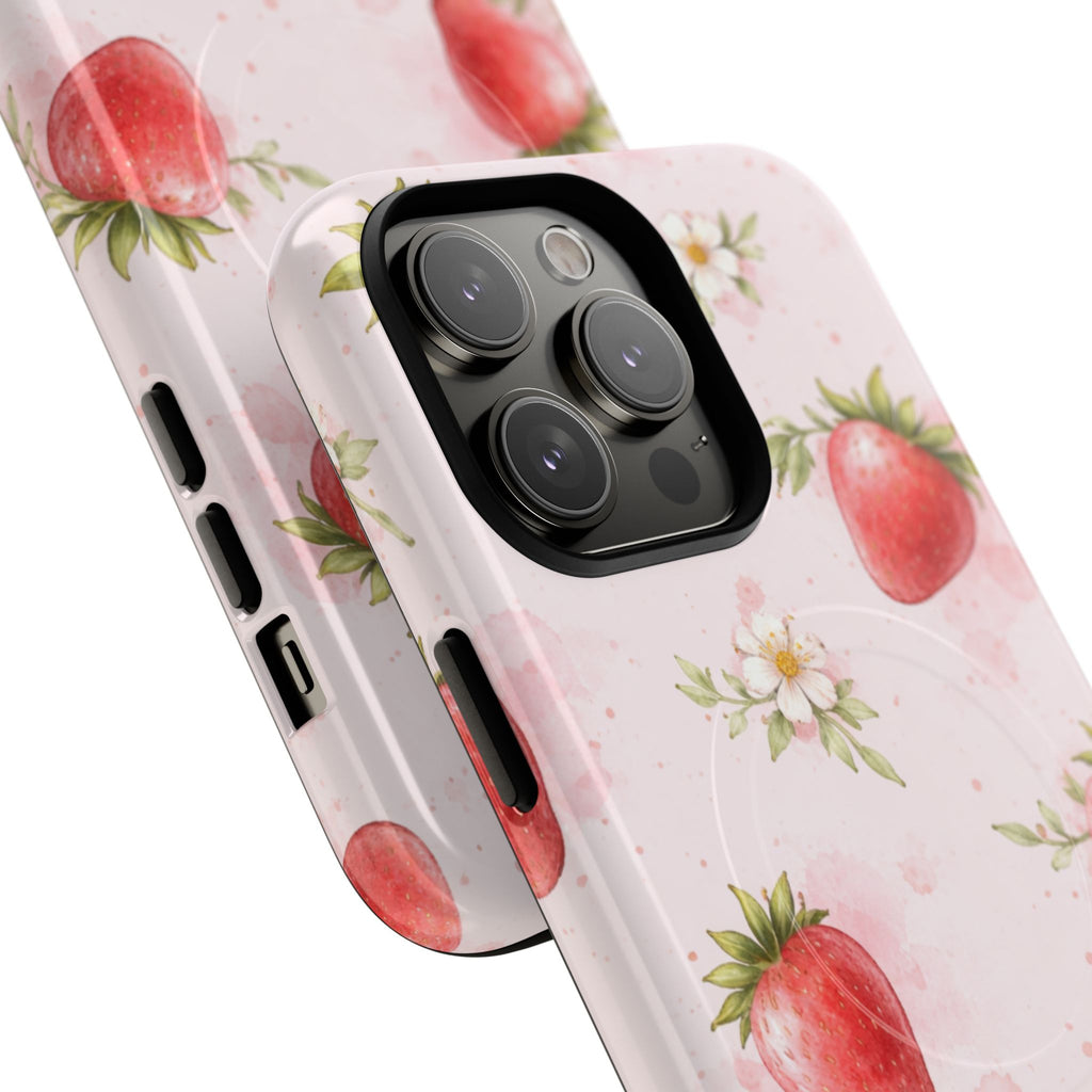 Strawberry Blossom iPhone Case – MagSafe Compatible