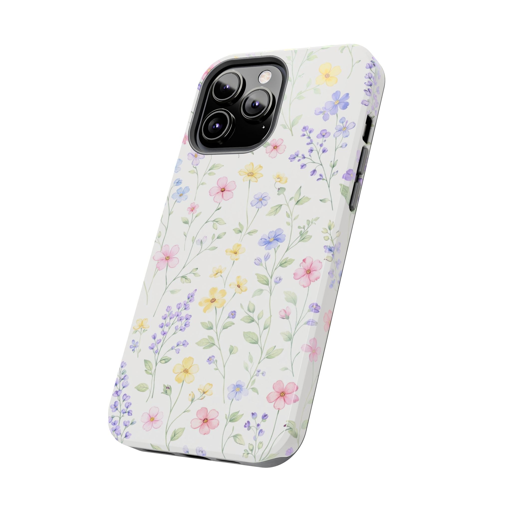 Watercolor Wildflowers Tough iPhone Case | Pastel Floral iPhone Case