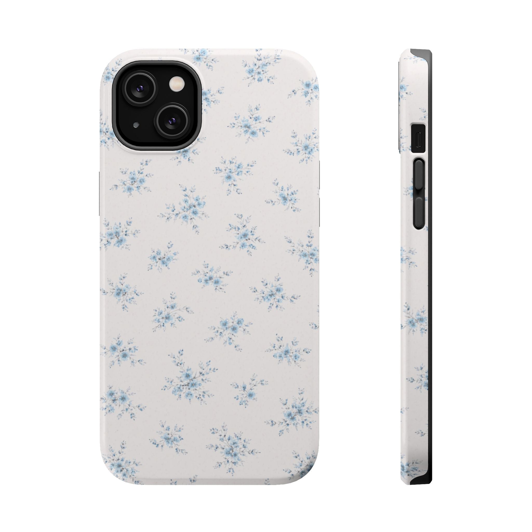 Blue Floral Pattern iPhone Case | Magnetic Impact-Resistant Case