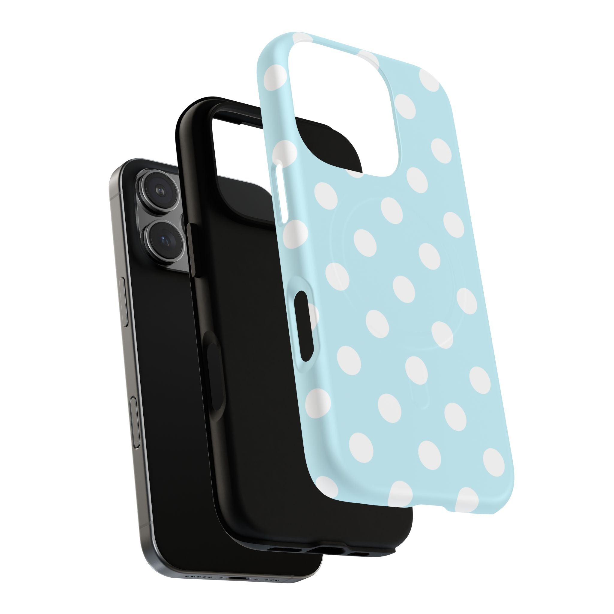 Blue Polka Dot iPhone Case – MagSafe Compatible