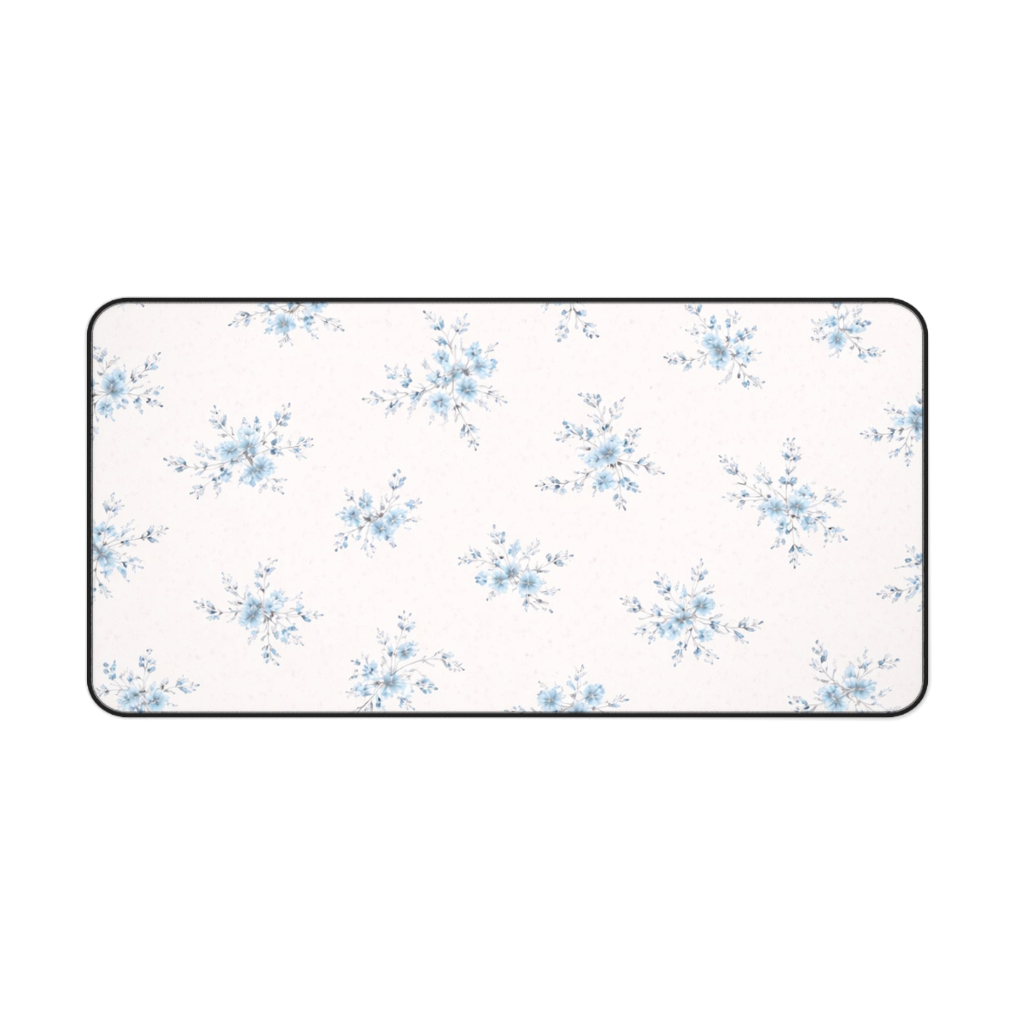 Blue Floral Pattern Desk Mat | Petite Bouquet Mousepad