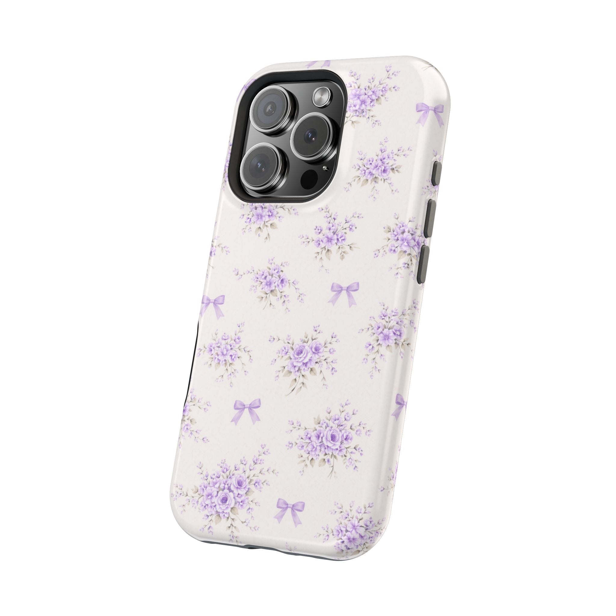 Lavender Bouquet Pattern iPhone Case | Magnetic Impact-Resistant Case