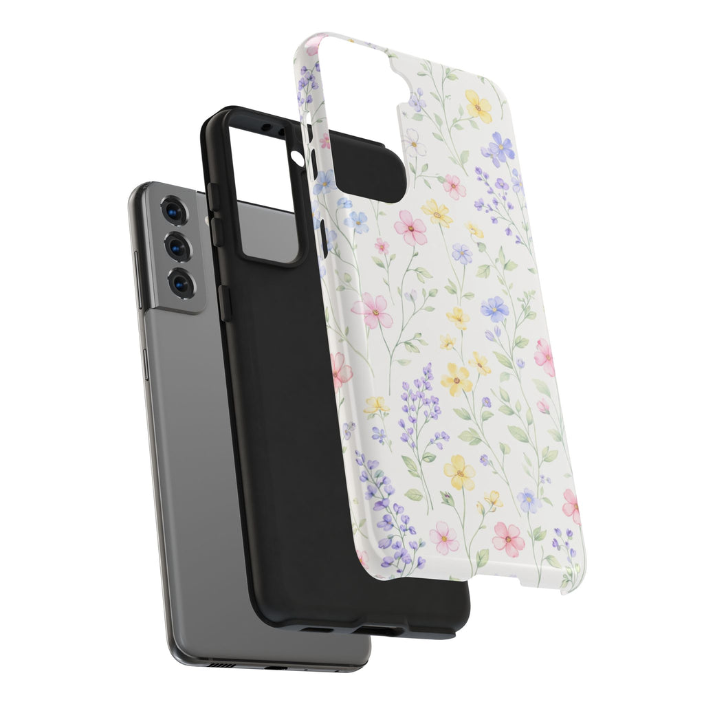 Pastel Wildflower Pattern Tough Samsung Galaxy  Phone Case | Floral Spring Phone Case