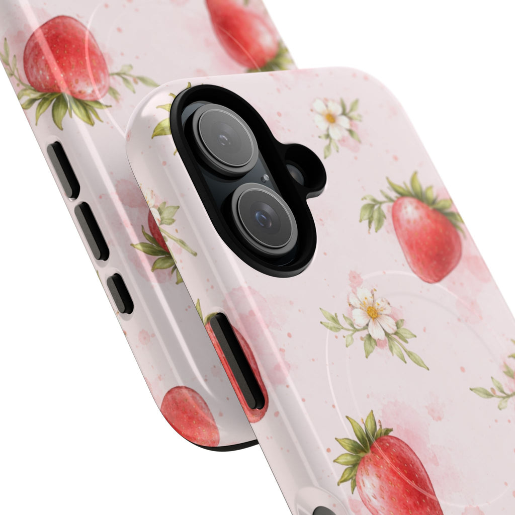 Strawberry Blossom iPhone Case – MagSafe Compatible