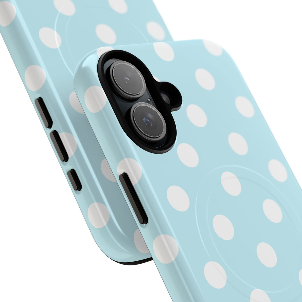 Blue Polka Dot iPhone Case – MagSafe Compatible