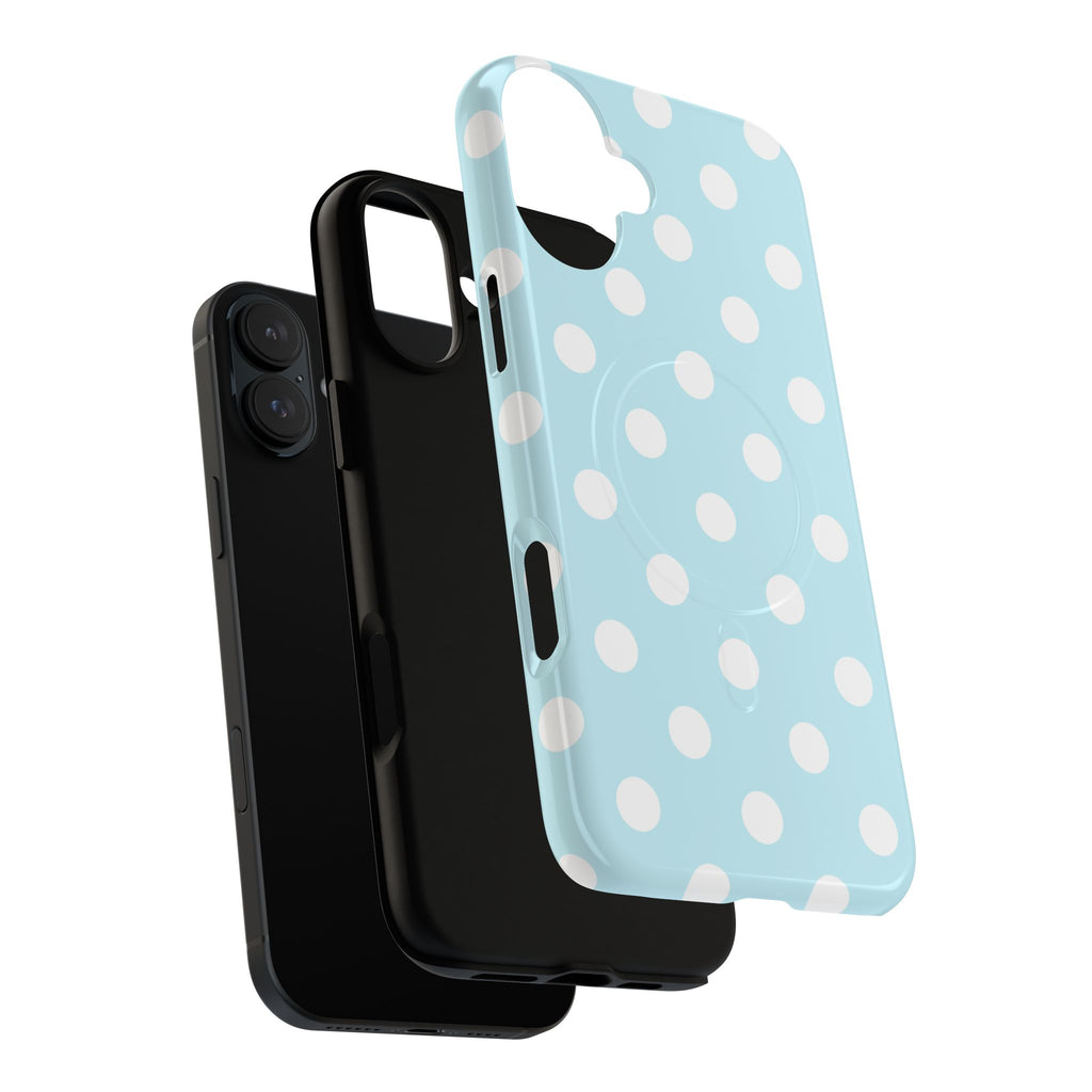 Blue Polka Dot iPhone Case – MagSafe Compatible