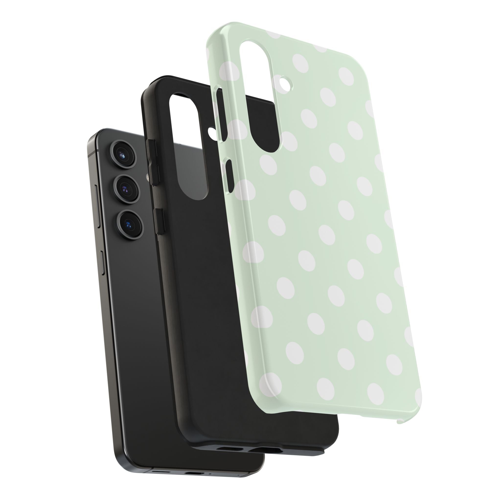 Mint Polka Dot Tough Samsung Case - Pastel Green Protective Phone Cover