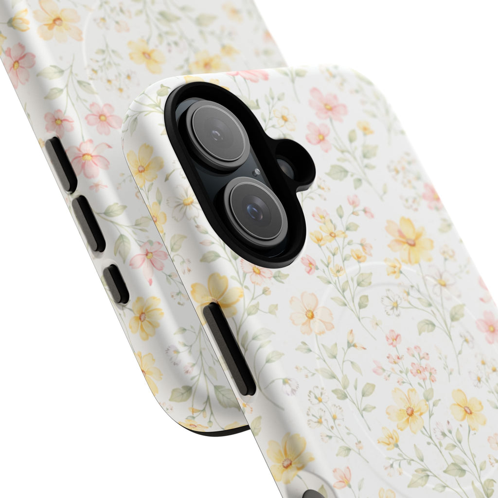 Floral Meadow Tough Magnetic Phone Case | Pastel Wildflower iPhone Cover