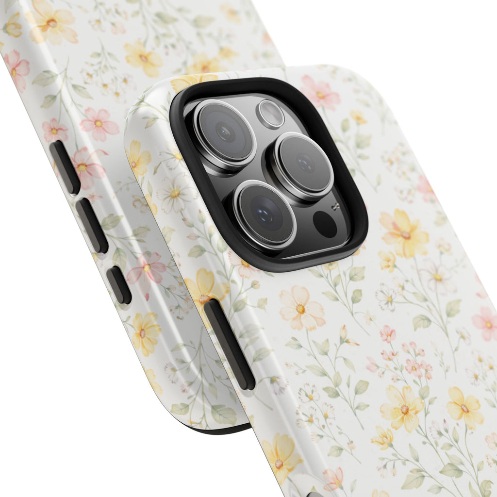 Delicate Pastel Wildflowers Tough Phone Case, Floral Botanical Pattern