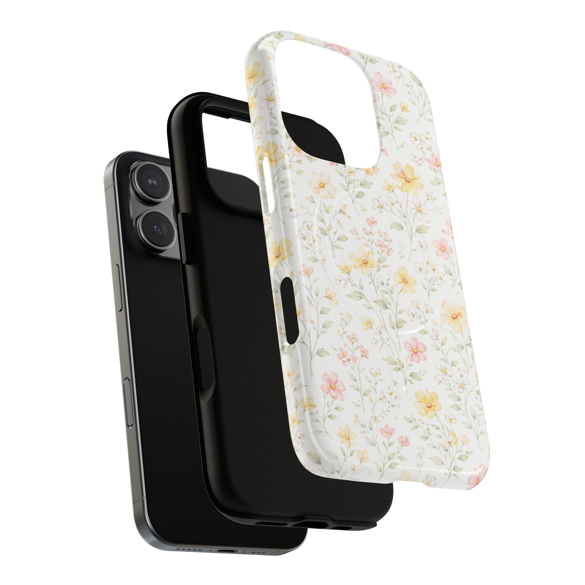 Floral Meadow Tough Magnetic Phone Case | Pastel Wildflower iPhone Cover