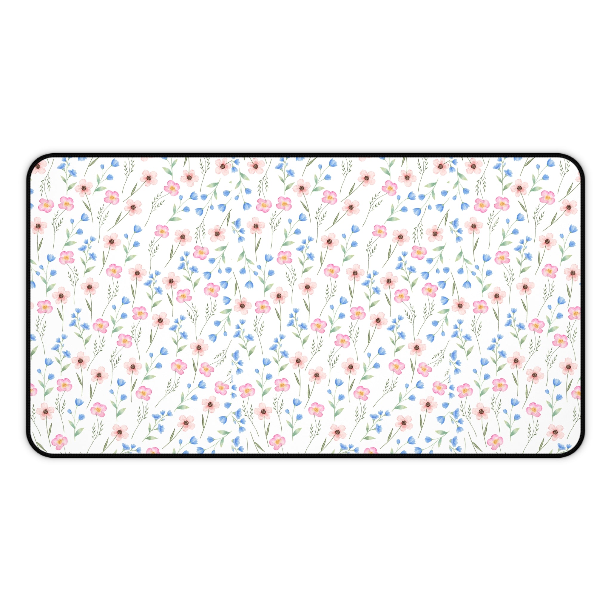Floral Wildflower Desk Mat – Pastel Meadow Mousepad for Home Office & Study