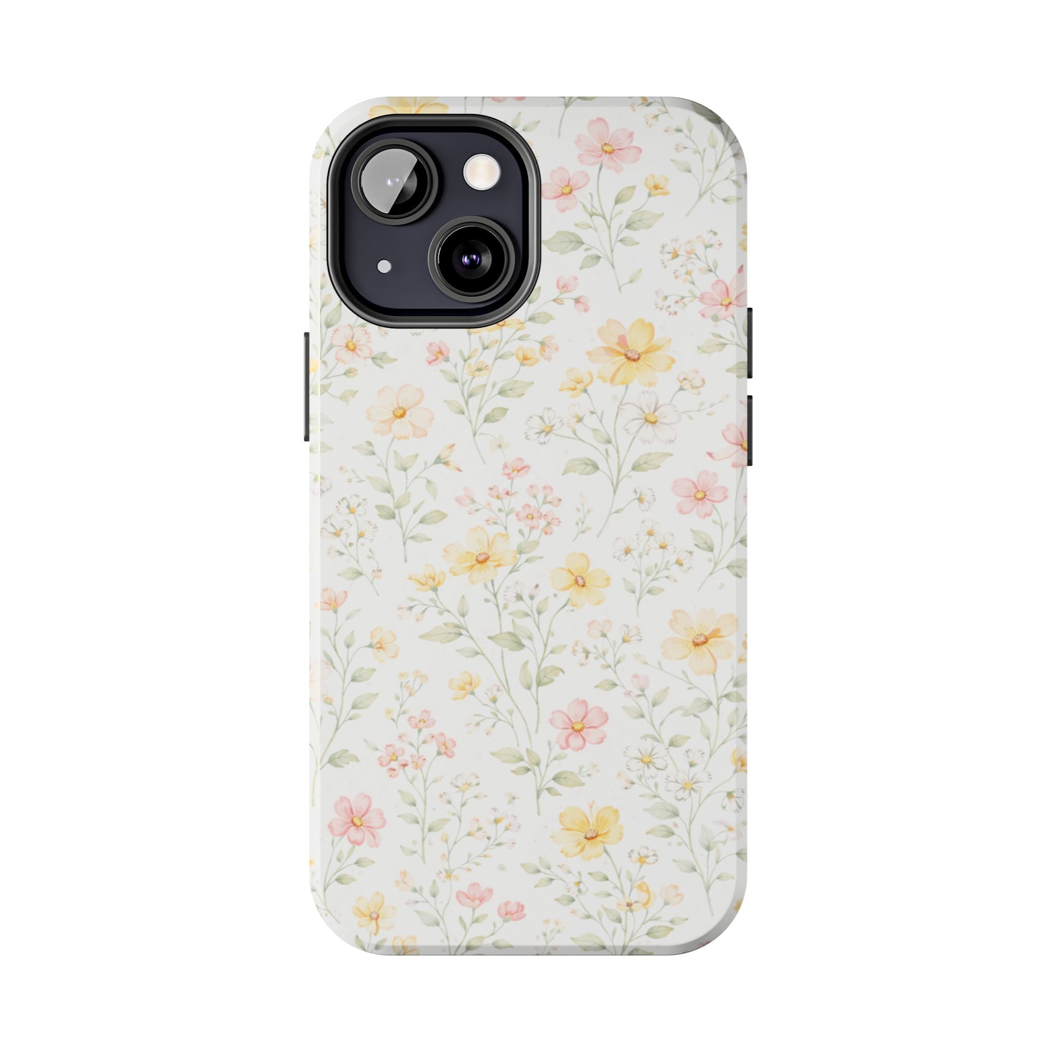 Delicate Pastel Wildflowers Tough Phone Case, Floral Botanical Pattern