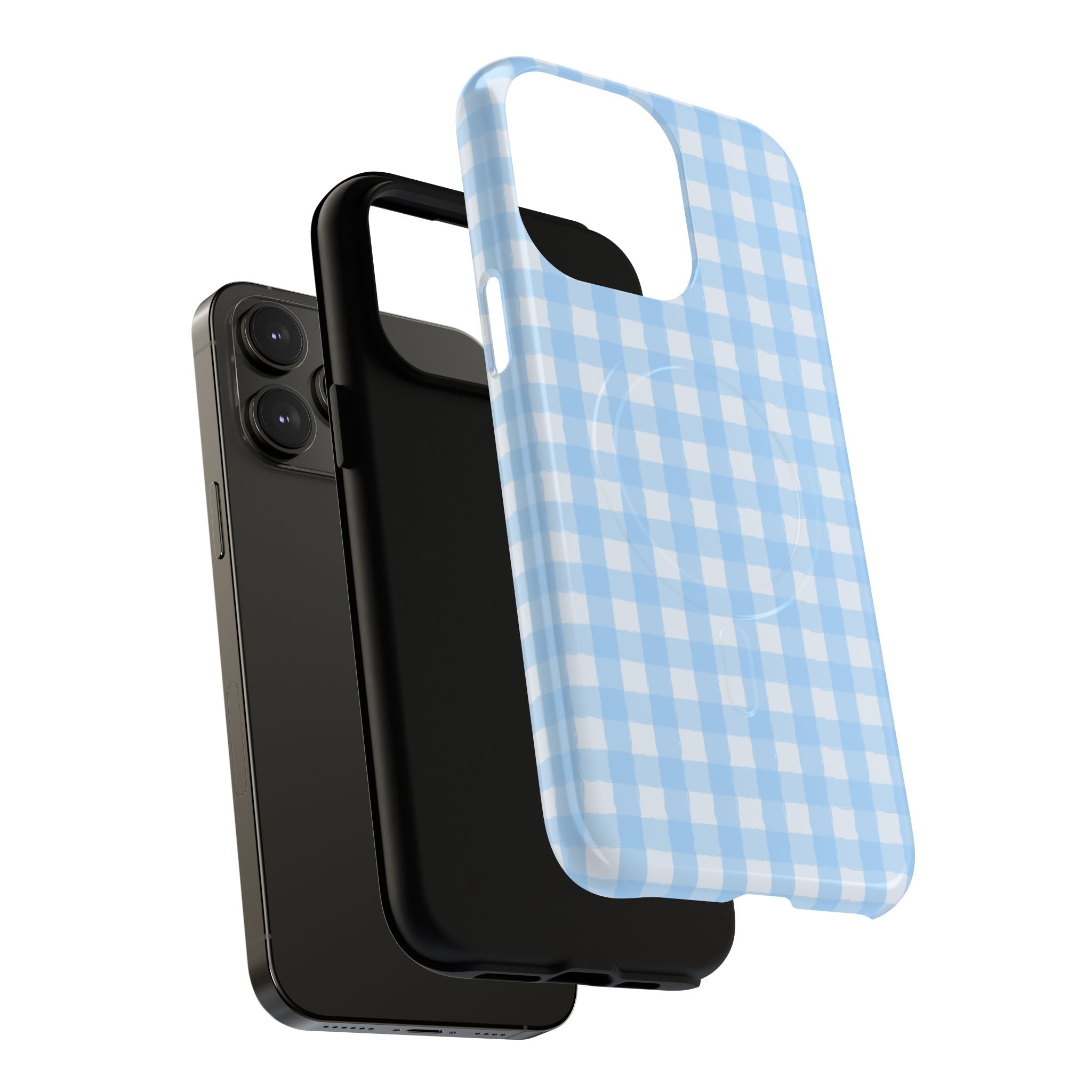 Blue Gingham iPhone Case – MagSafe Compatible