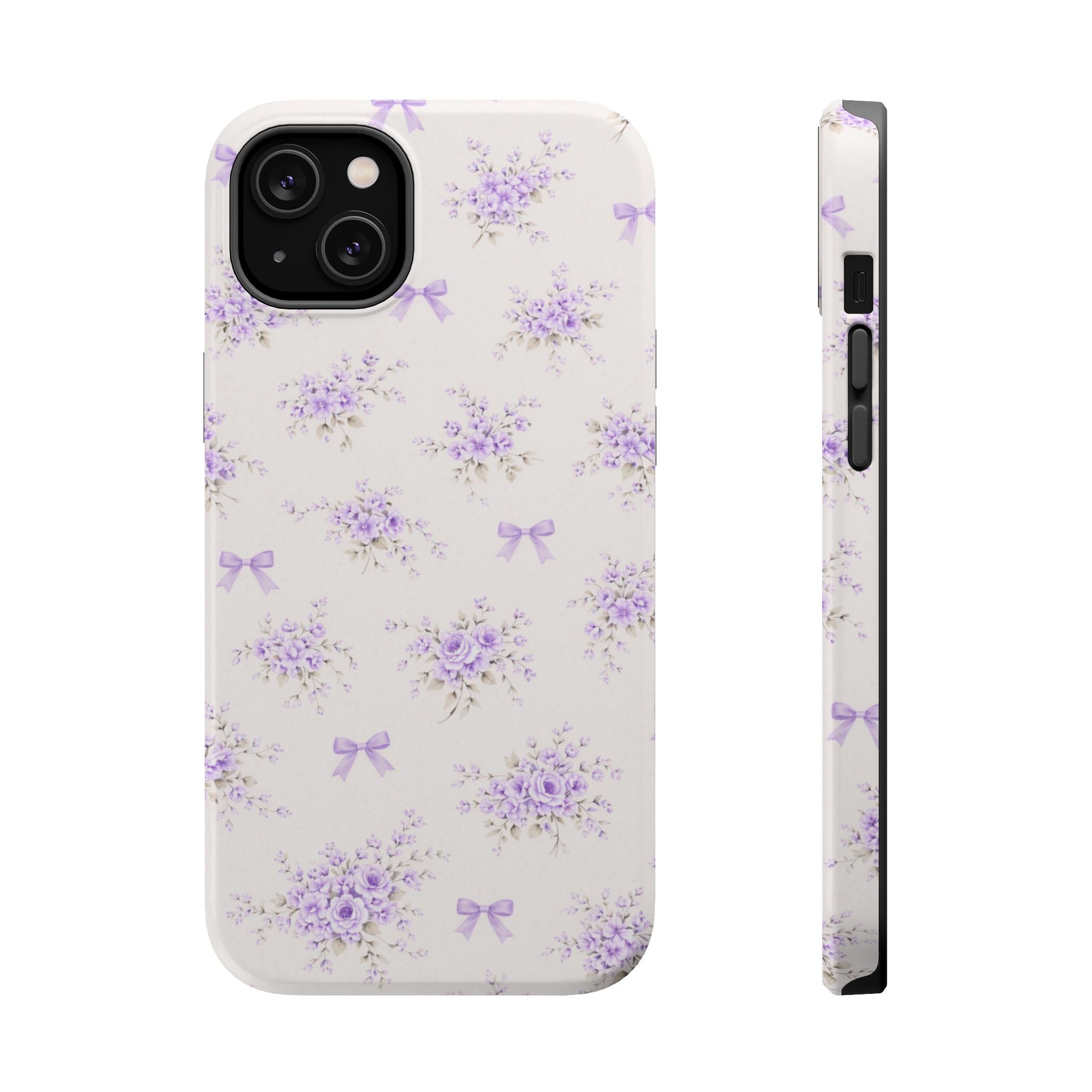Lavender Bouquet Pattern iPhone Case | Magnetic Impact-Resistant Case