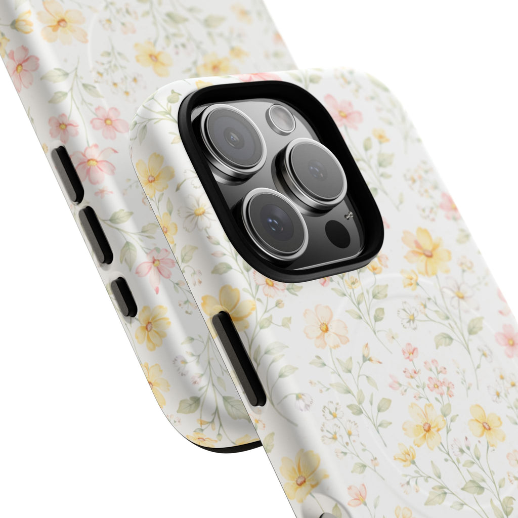 Floral Meadow Tough Magnetic Phone Case | Pastel Wildflower iPhone Cover