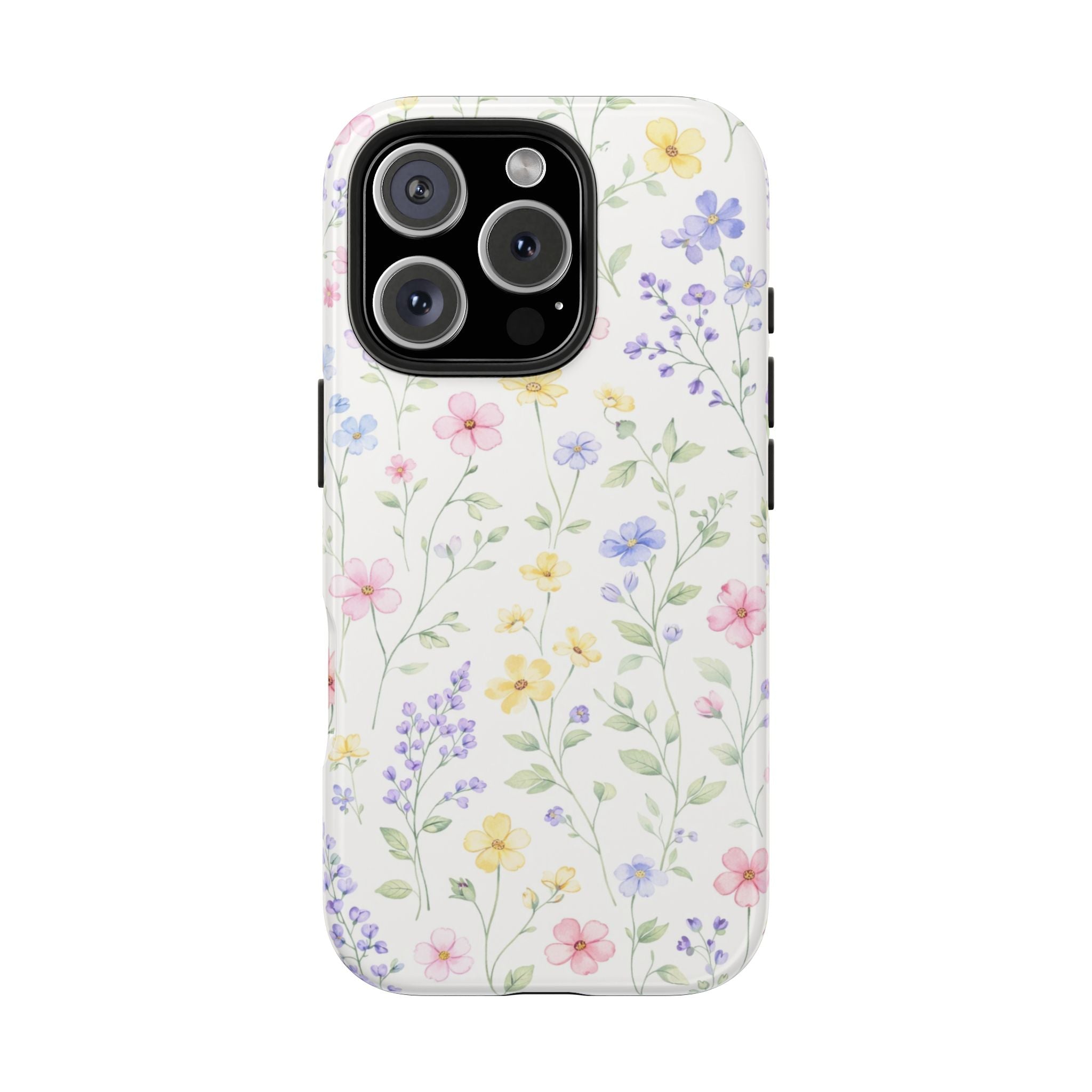 Watercolor Wildflowers Tough iPhone Case | Pastel Floral iPhone Case