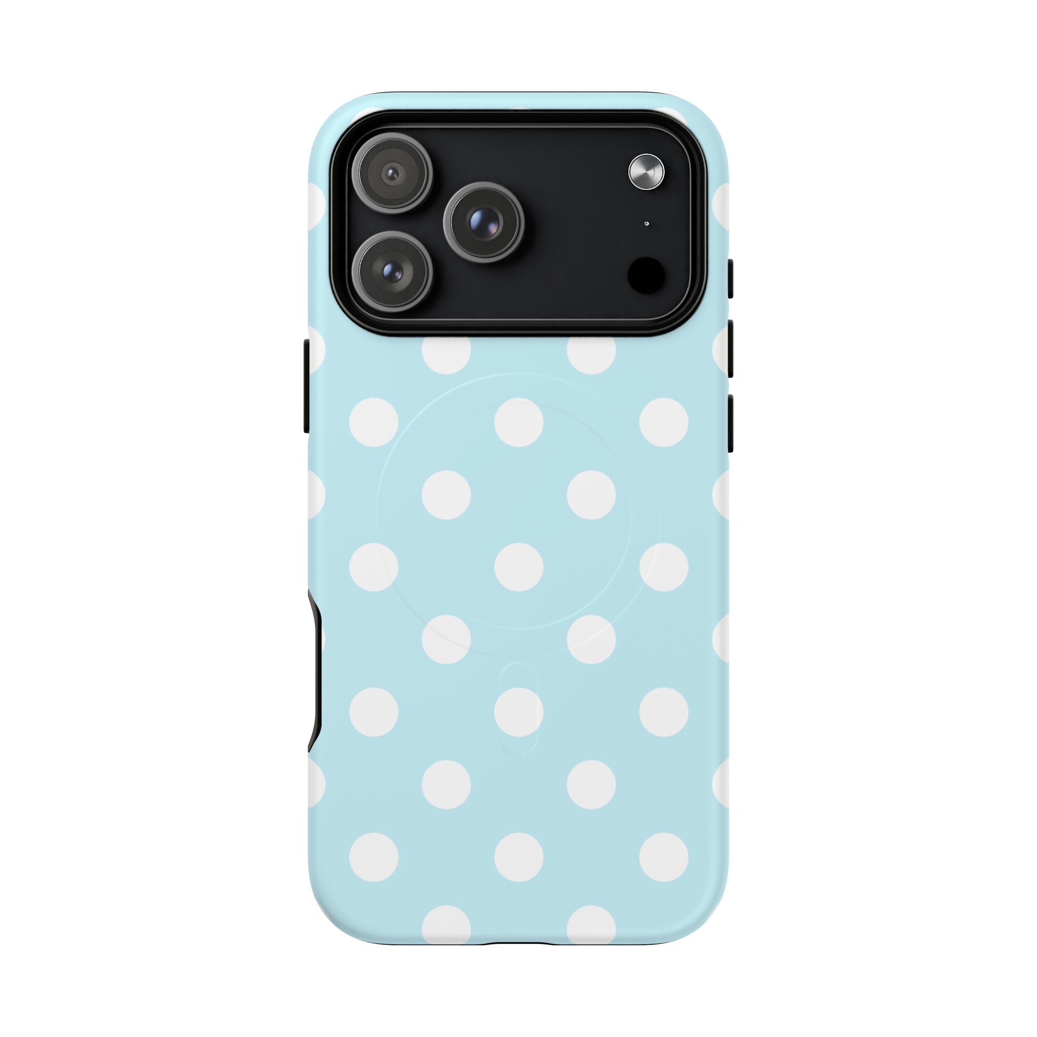 Blue Polka Dot iPhone Case – MagSafe Compatible