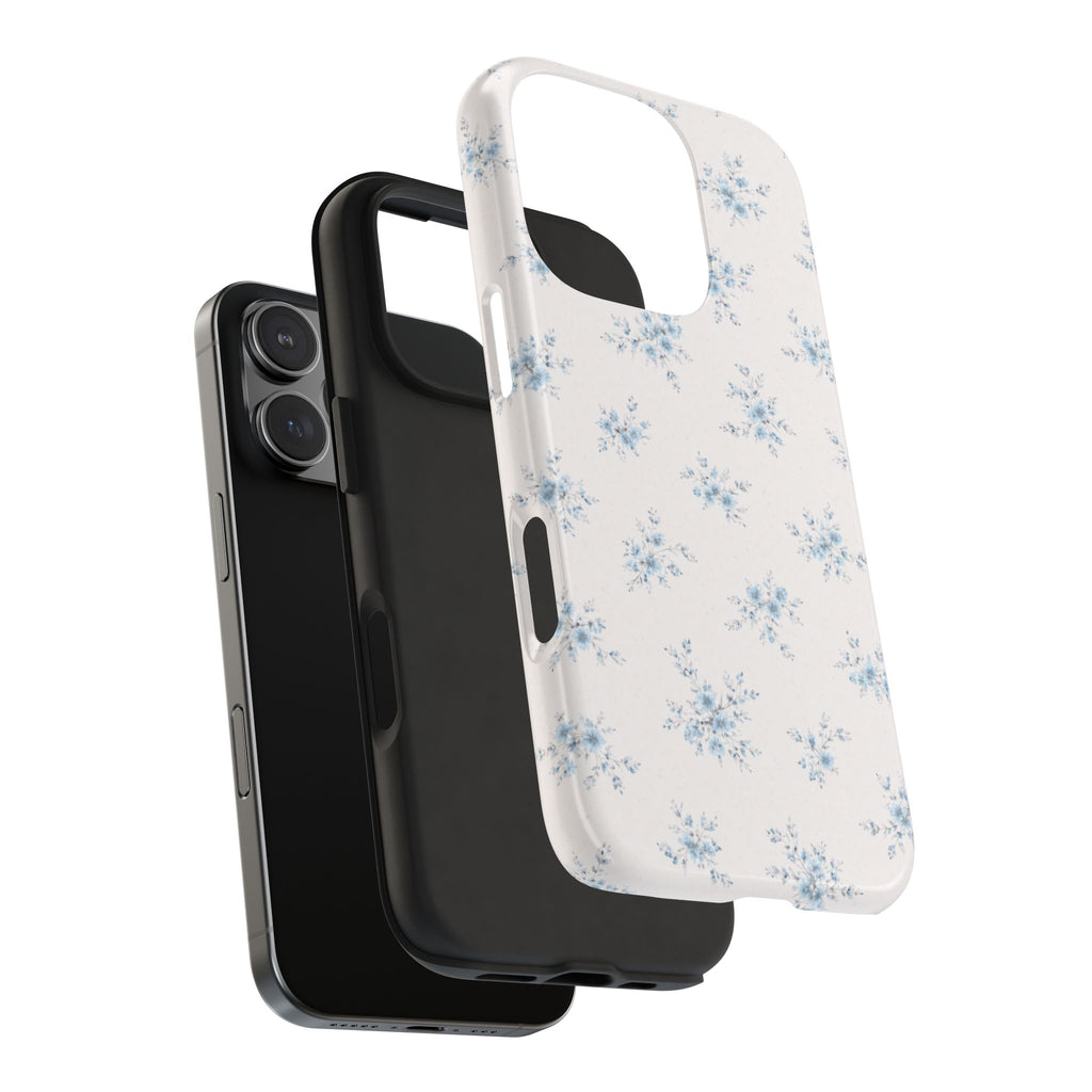Blue Floral Sprig iPhone Case, Tough Botanical Print