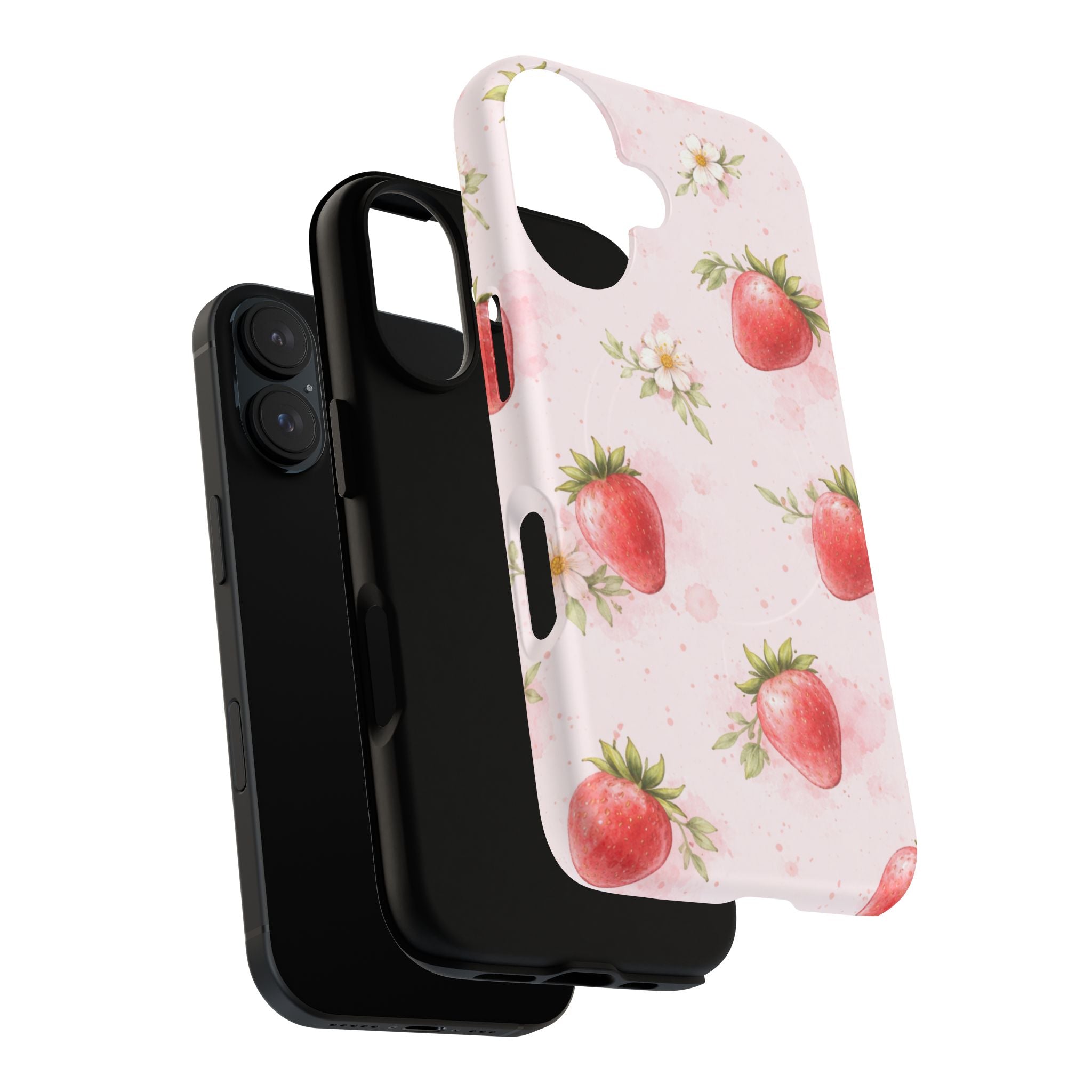 Strawberry Blossom iPhone Case – MagSafe Compatible