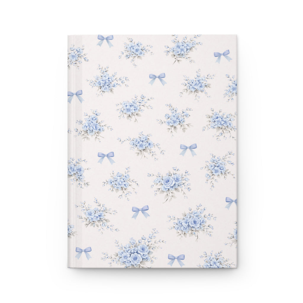 Blue Floral Bouquet Journal | Hardcover Notebook with Ribbon Bows