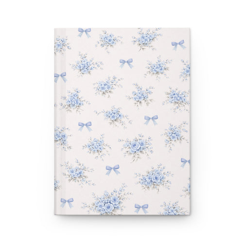 Blue Floral Bouquet Journal | Hardcover Notebook with Ribbon Bows