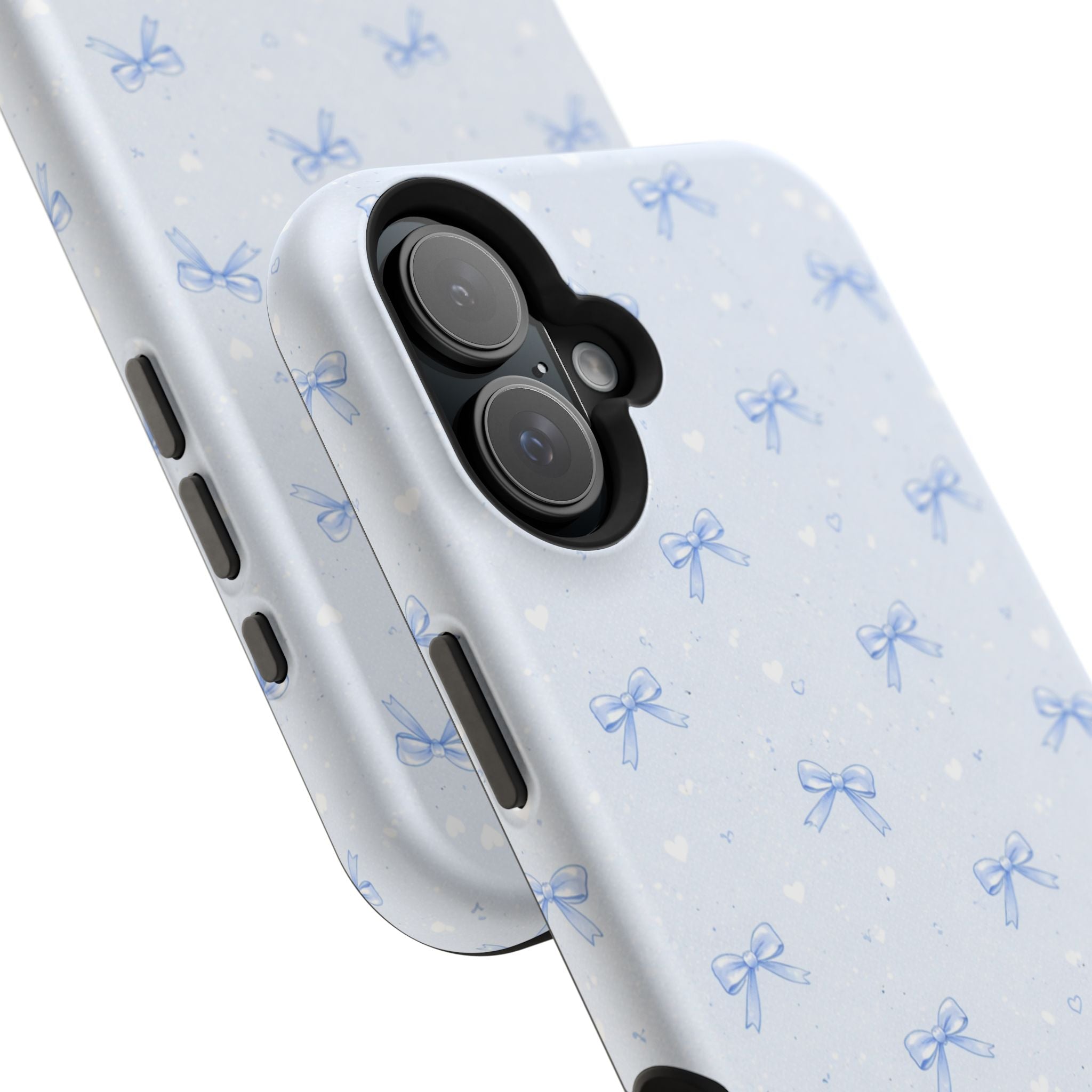 Blue Bow Pattern iPhone Case | Magnetic Impact-Resistant Case