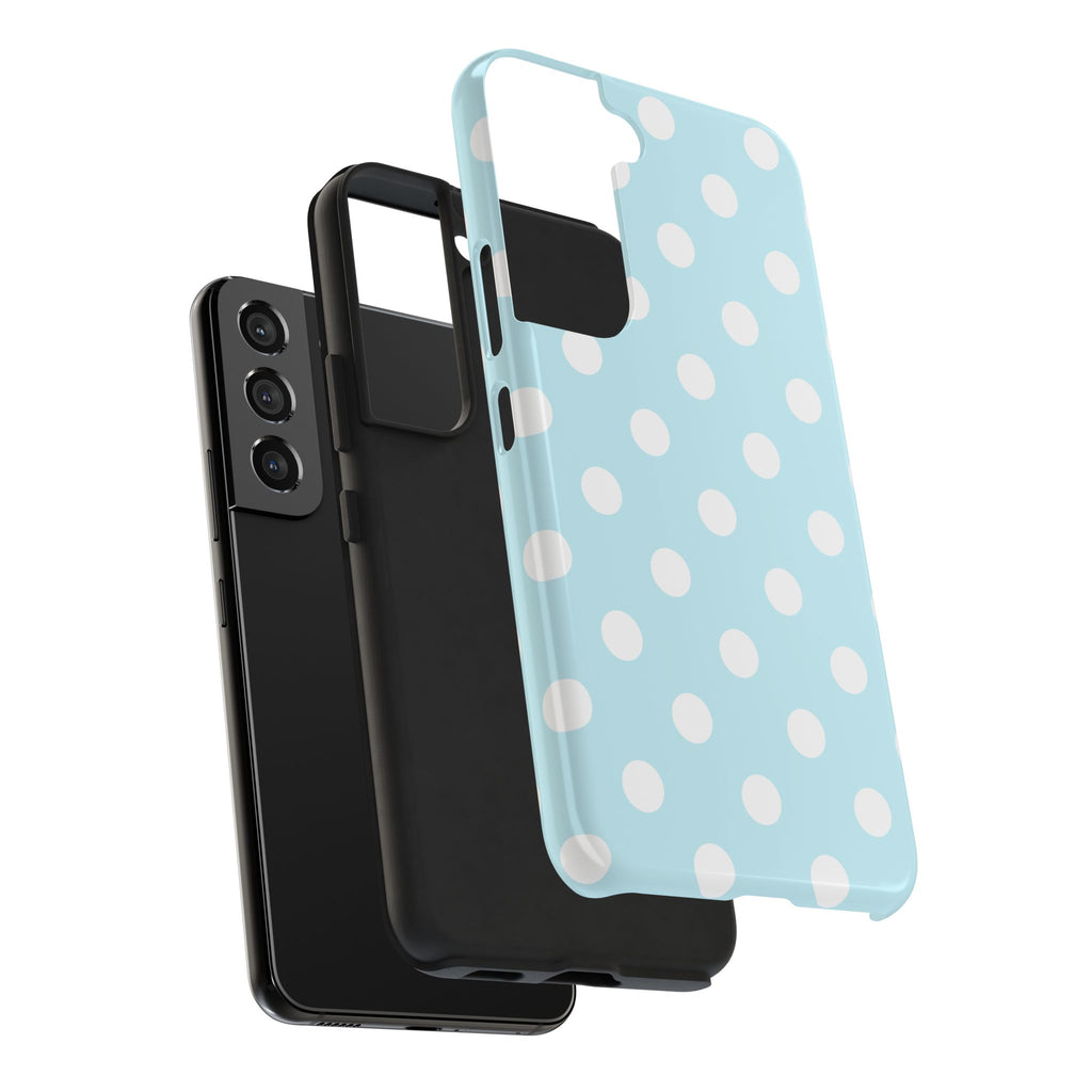 Pastel Blue Polka Dot Tough Samsung Case - Cute Protective Phone Cover