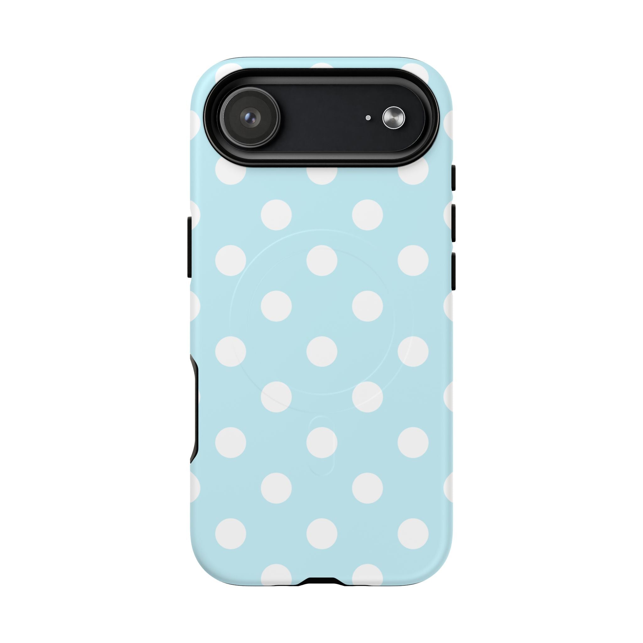 Blue Polka Dot iPhone Case – MagSafe Compatible