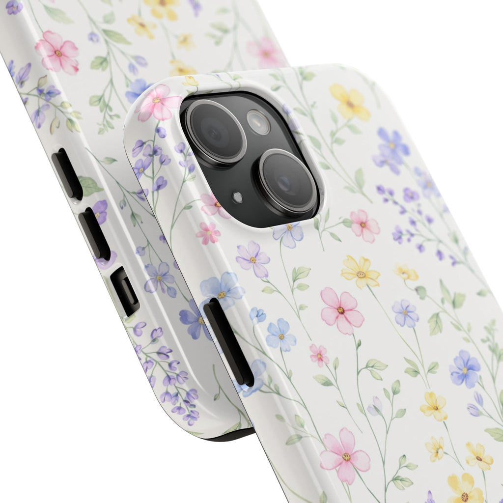 Watercolor Wildflowers Tough iPhone Case | Pastel Floral iPhone Case