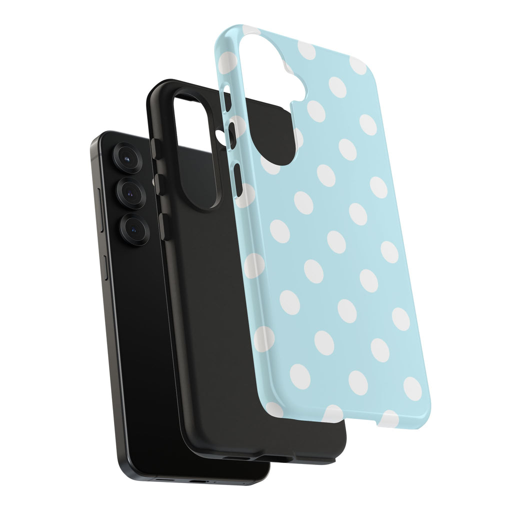 Pastel Blue Polka Dot Tough Samsung Case - Cute Protective Phone Cover