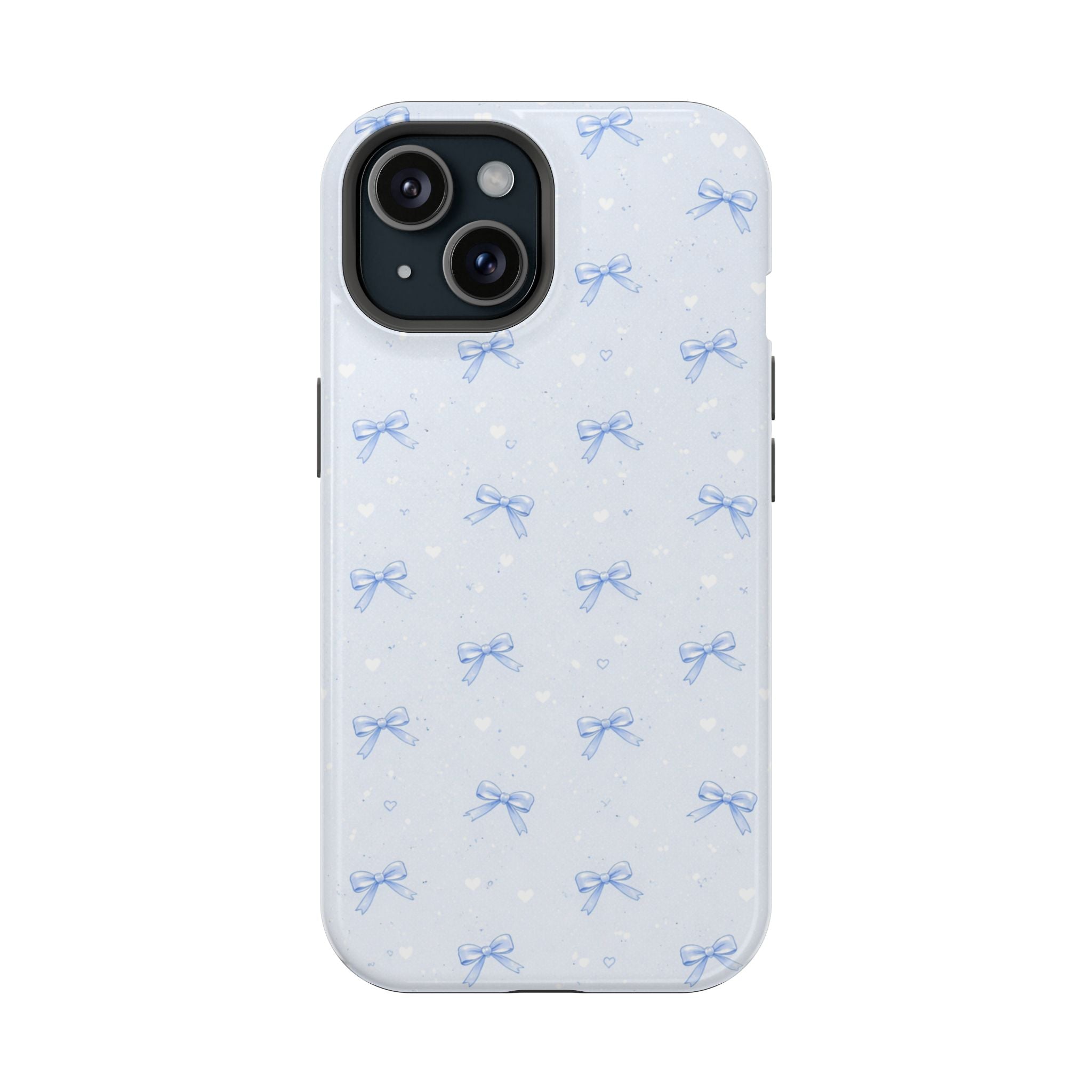 Blue Bow Pattern iPhone Case | Magnetic Impact-Resistant Case
