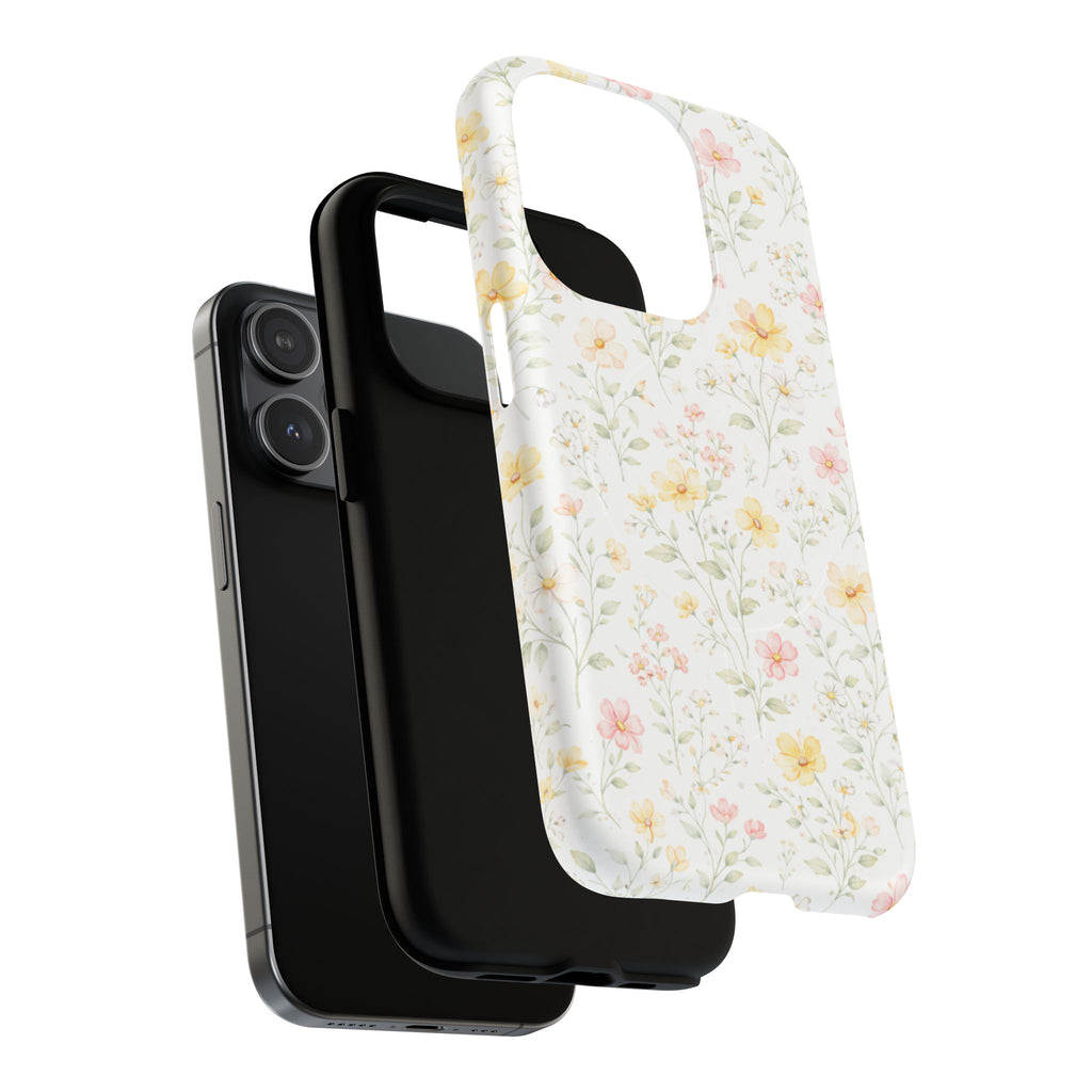 Floral Meadow Tough Magnetic Phone Case | Pastel Wildflower iPhone Cover