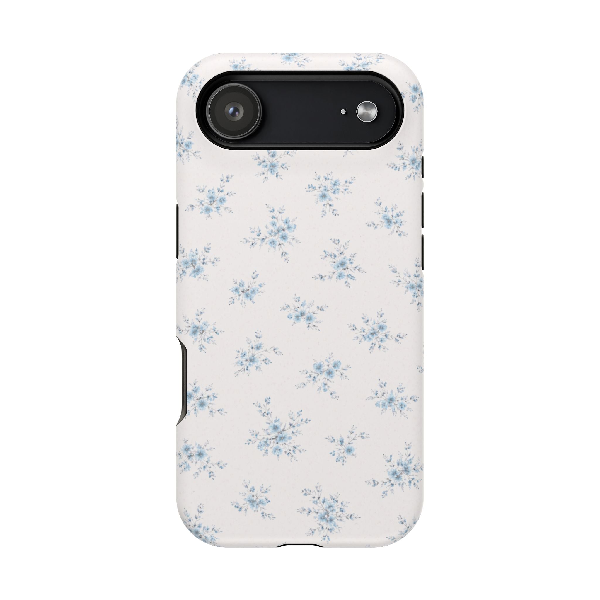 Blue Floral Pattern iPhone Case | Magnetic Impact-Resistant Case