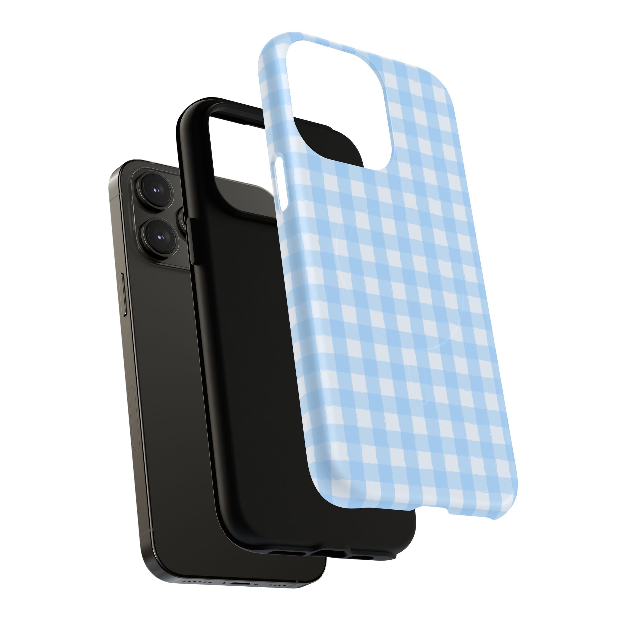 Blue Gingham iPhone Case – MagSafe Compatible
