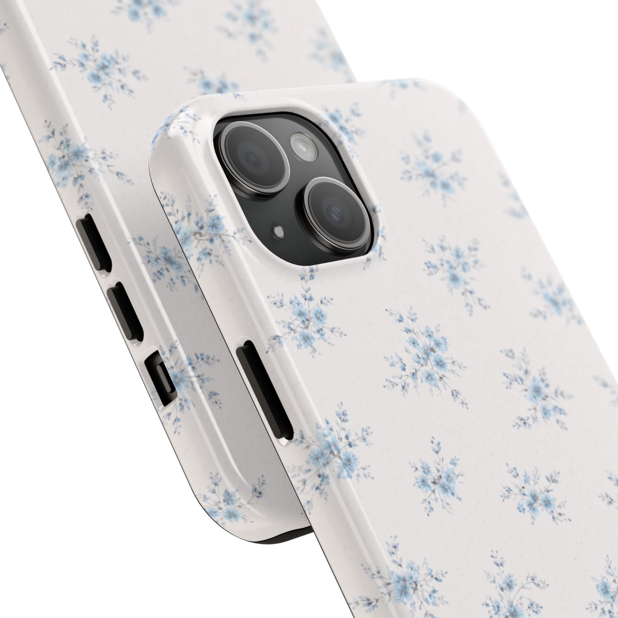 Blue Floral Sprig iPhone Case, Tough Botanical Print