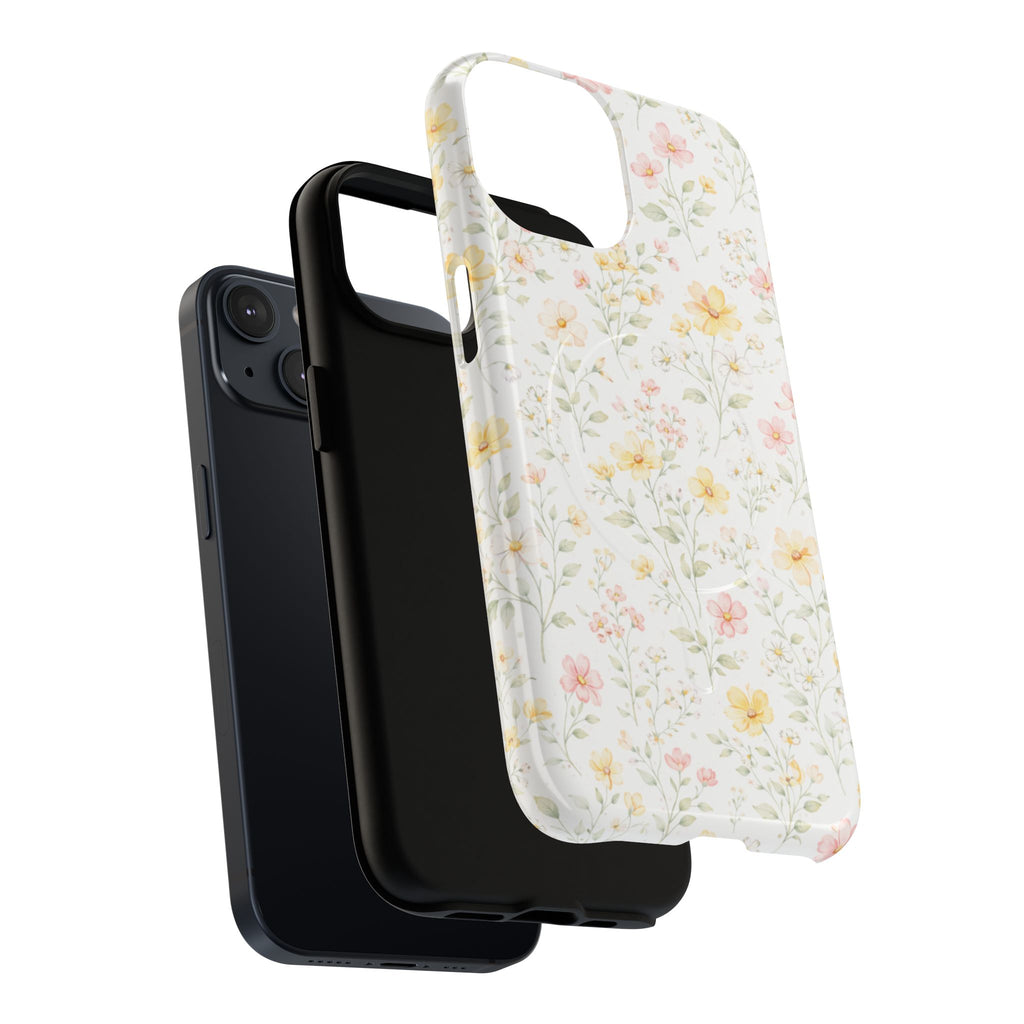 Floral Meadow Tough Magnetic Phone Case | Pastel Wildflower iPhone Cover