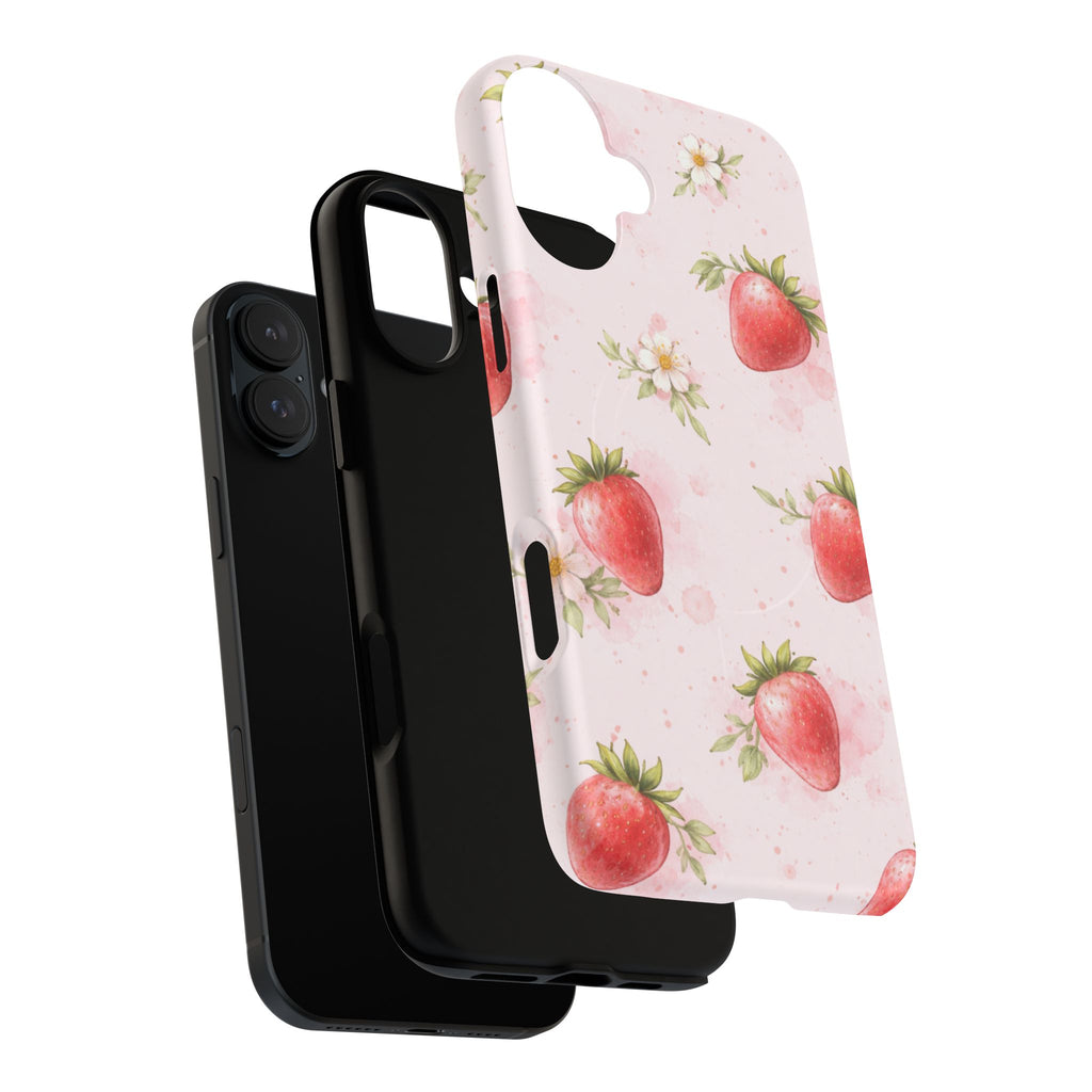 Strawberry Blossom iPhone Case – MagSafe Compatible
