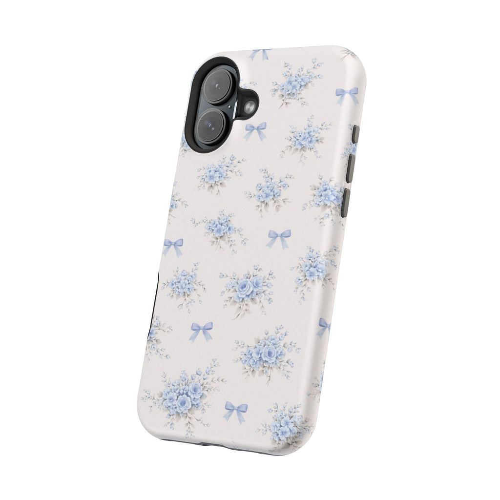 Blue Floral Bouquet iPhone Case | Magnetic Impact-Resistant Case