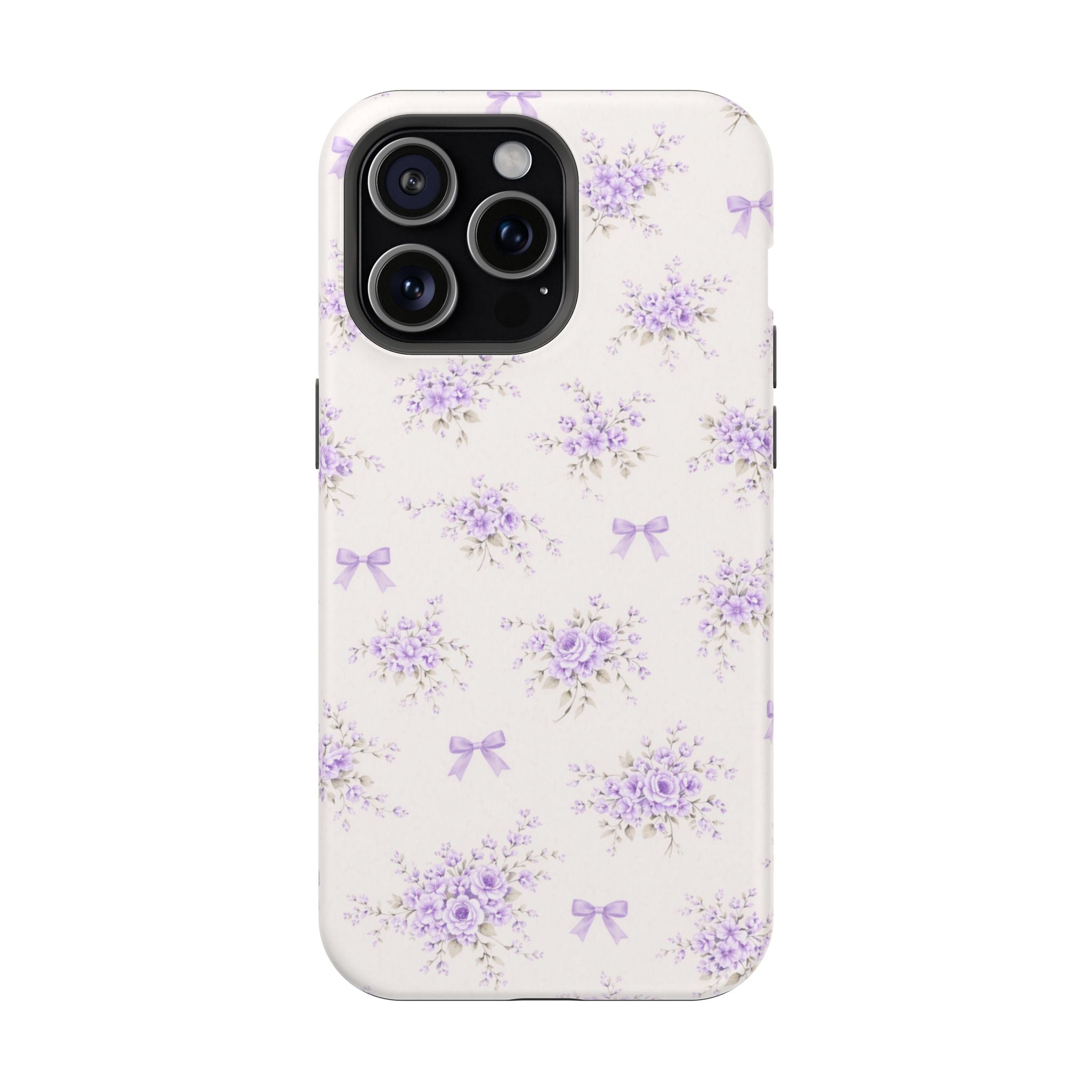 Lavender Bouquet Pattern iPhone Case | Magnetic Impact-Resistant Case