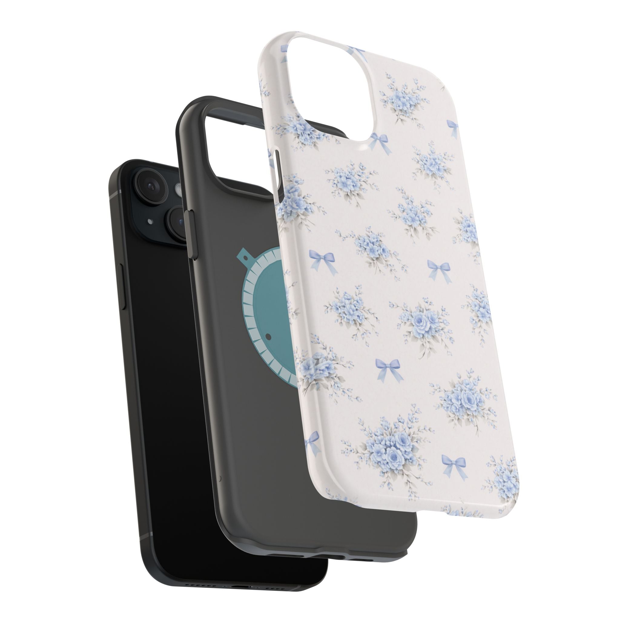Blue Floral Bouquet iPhone Case | Magnetic Impact-Resistant Case