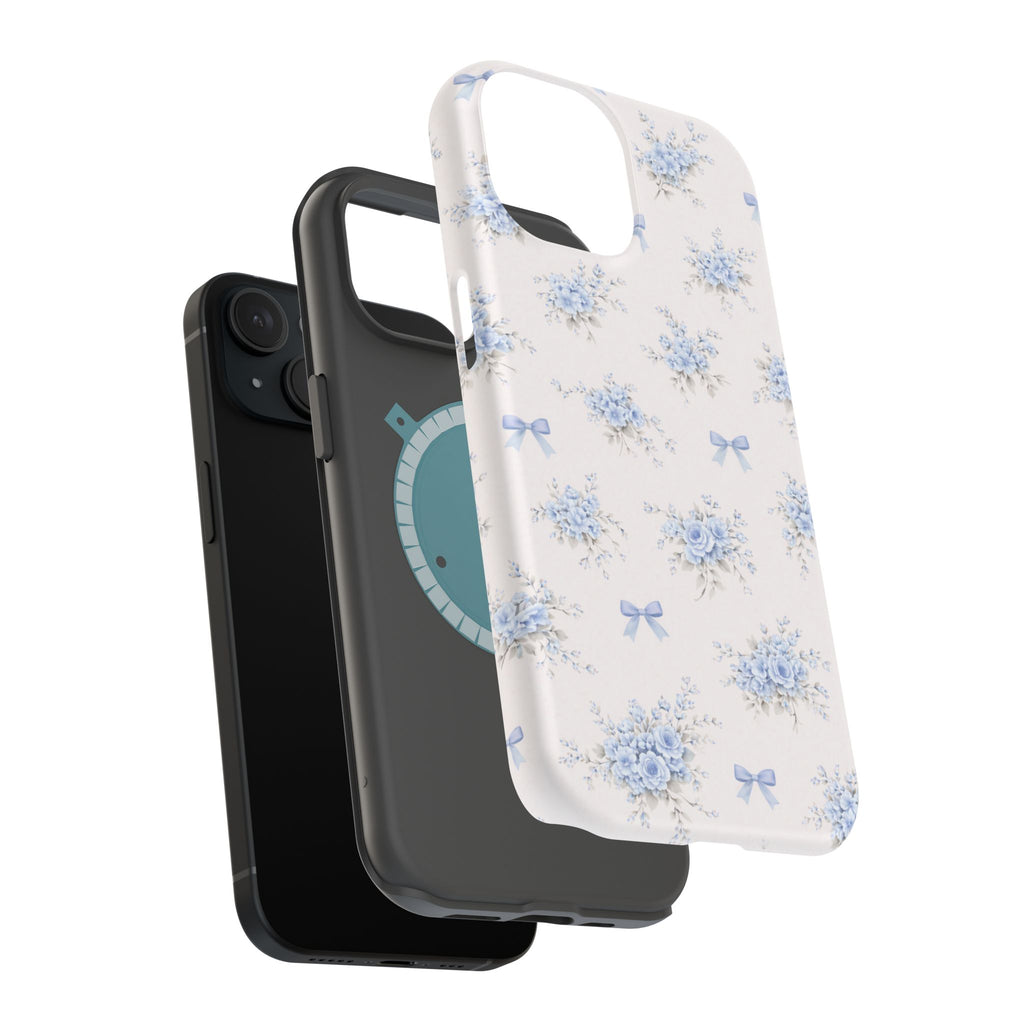 Blue Floral Bouquet iPhone Case | Magnetic Impact-Resistant Case