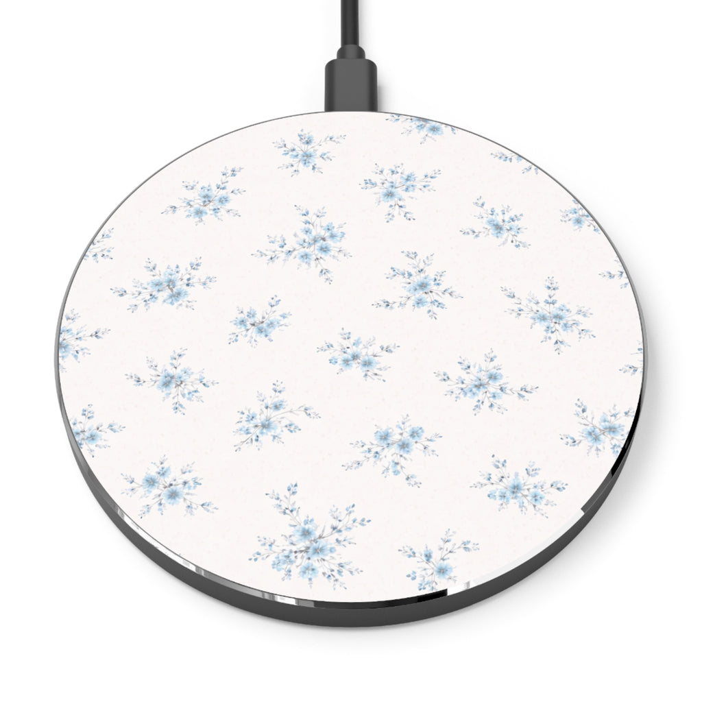 Blue Watercolor Floral Wireless Charger