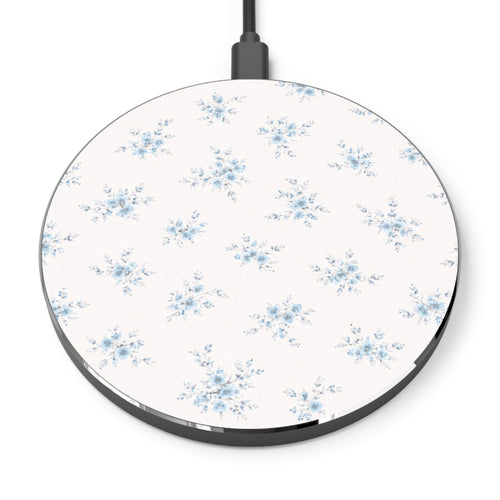 Blue Watercolor Floral Wireless Charger