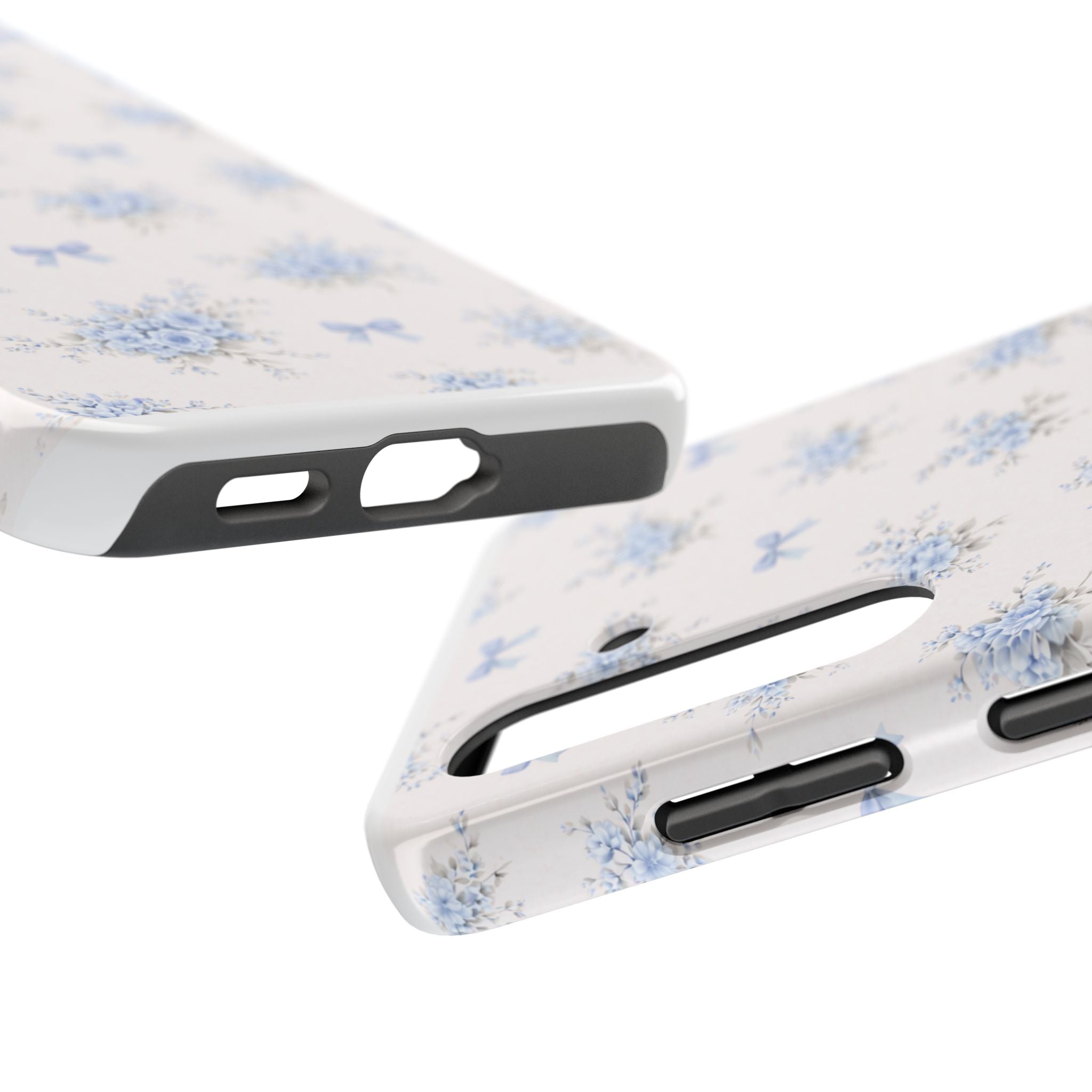 Blue Floral Bows Tough Phone Case  Samsung Galaxy| Vintage Bouquet Pattern